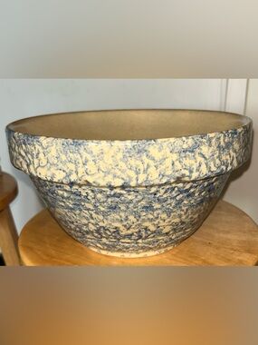 ROBINSON RANSBOTTOM Roseville Large 3 Quart Blue Spongeware Mixing Bowl 305-10